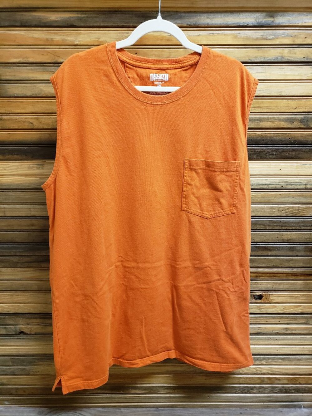 Duluth Trading Co Orange Longtail T Sleeveless Muscle Shirt Men’s 2XL